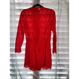H&M Red Lace Romper (shorts) Size 6